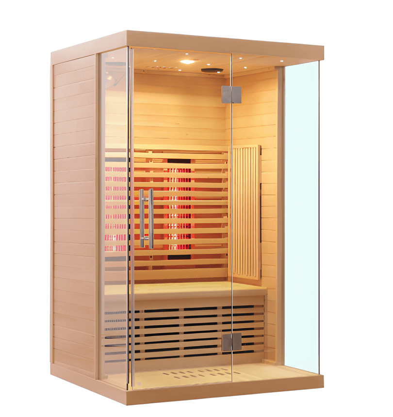 Sauna cu infraroșu cu spectru complet de design nou - Cameră de saună de vindecare a sănătății la domiciliu pentru 2 persoane Sauna cu infraroșu cu spectru complet de design nou - Cameră de saună de vindecare a sănătății la domiciliu pentru 2 persoane