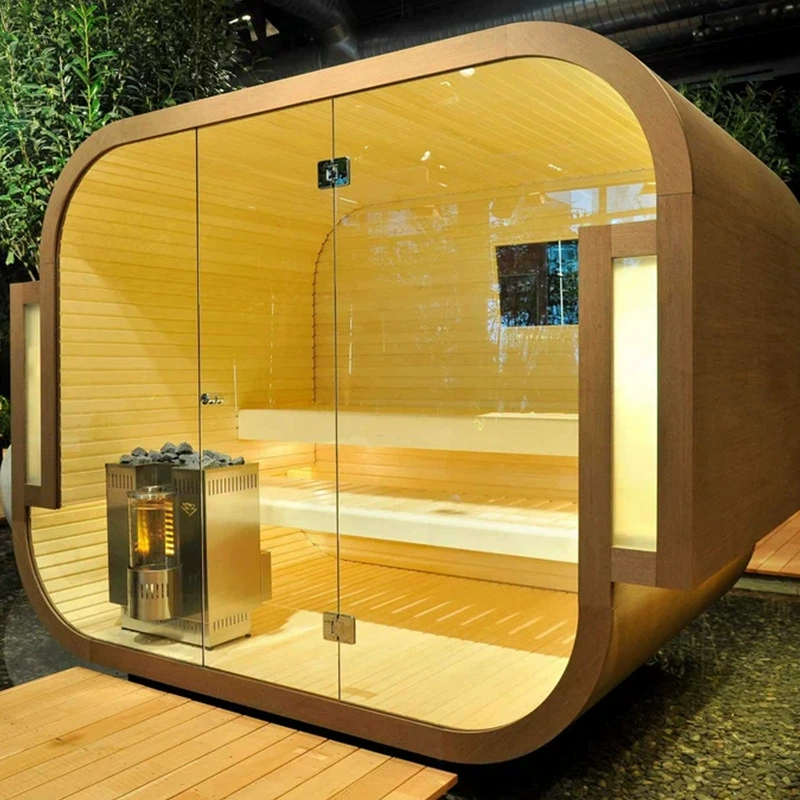 Cameră de aburi pentru ușă de exterior din fier de cedru rezistent la apă